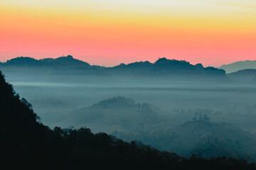 Color layer View of mountains landscape