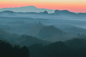 Color layer View of mountains landscape