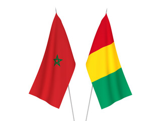 Morocco and Guinea flags