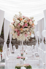 Beautiful white and pink flower centerpiece