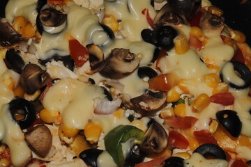 pizza with mushrooms