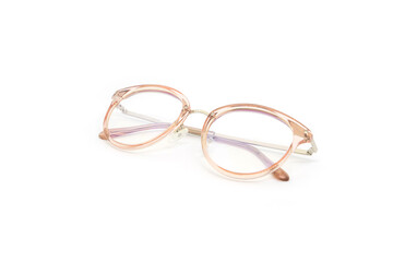 Pink frame clear glasses