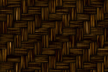 Brown basket weave seamless background. Classic cross woven texture decorative pattern. Natural wicker bamboo effect