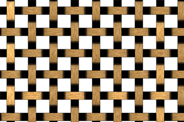 Brown basket weave seamless background. Classic cross woven texture decorative pattern. Natural wicker bamboo effect