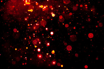 red bokeh on black background