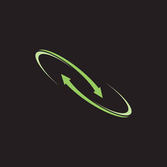 Arrow neon glow vector illustration design template