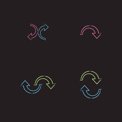 Arrow neon glow vector illustration design template