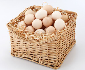 eggs in basket.