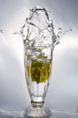 Splash water at glass