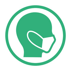 緑のマスク横顔（アイコン&右向き）