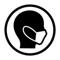 マスク横顔（アイコン&右向き）