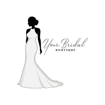 Bridal Wear Boutique. Wedding Gown Sexy Dress Fashion Logo Design Vector  Illustration 6113507 Vector Art at Vecteezy