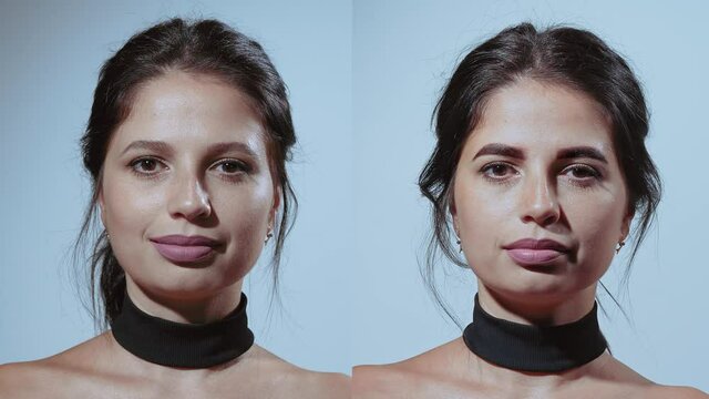 Video comparison before and after permanent makeup