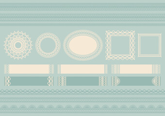 レース ライン フレーム 飾り イラスト 素材 セット