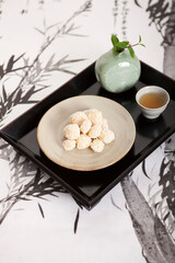 korean food, cookie - yukwa and tea