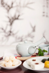 korean food, cookie and rice cake