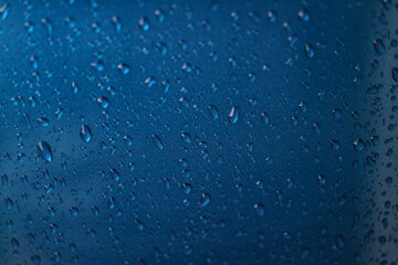 Rain texture drops on blue background