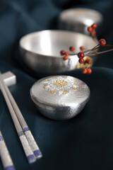tableware with silver