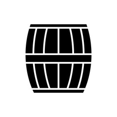 wood wine Barrel  icon with glyph style vector for your web design