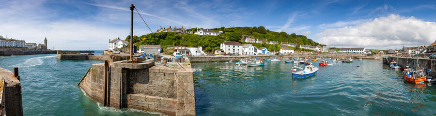 Fototapeta na wymiar Panoramic view of the harbour at Porthleven in Cornwall
