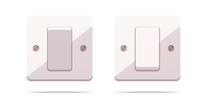 On and off light switch vector isolated illustration