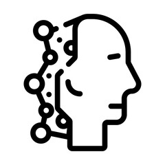 robot head artificial intelligence line icon vector illustration