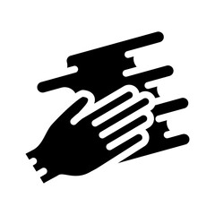 hand spreading cream glyph icon vector illustration
