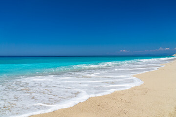 pefkoulia beach in lefkada greece