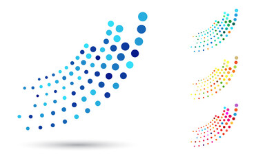 Vector dots pattern. Halftone effect icon collection.