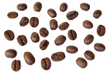 Coffee beans isolated on white background