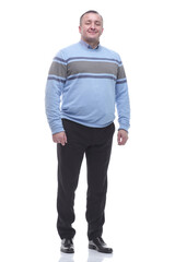 Fototapeta premium in full growth. smiling mature man in casual clothes.
