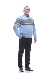 Fototapeta premium in full growth. Mature business man in casual clothes