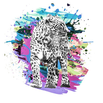 abstract background with leopard