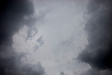 Dark sky and gray clouds storm coming, soft focus