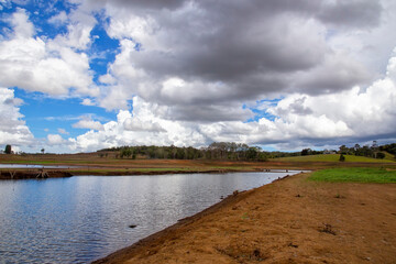 Drought affected Tinaroo Dam in Tropical North Queensland, Australia