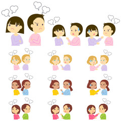 各国の喧嘩をしているカップル／Couples fighting in each country