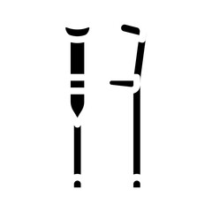 crutches tool glyph icon vector isolated illustration