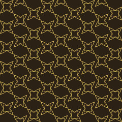 Vector background pattern. Abstract geometric texture. Seamless pattern for wallpaper design. Gold ornament on black background