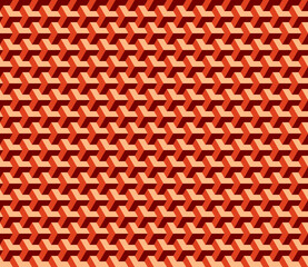 Abstract Red Seamless Vector Pattern with Cubes