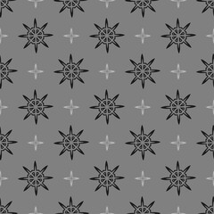 Seamless pattern with star pattern. Infinite geometric texture for Wallpaper. Grey background