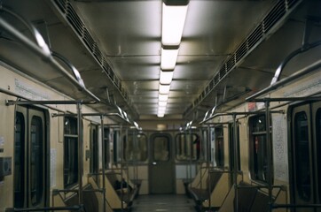 subway train in motion