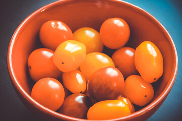 Cocktail tomatoes in a bowl