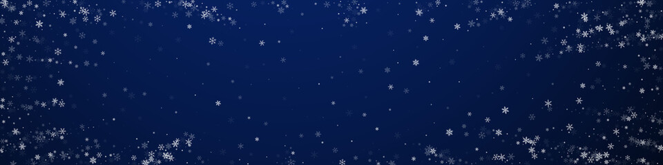 Obraz na płótnie Canvas Beautiful snowfall Christmas background. Subtle fl