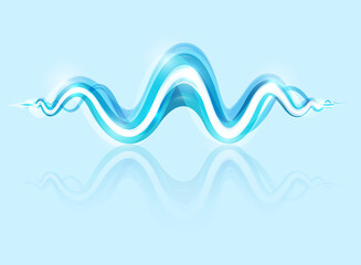 Abstract Vector Wave on Light Blue Background