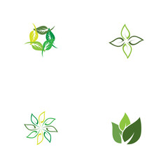Fototapeta na wymiar Set Leaf ecology Logo Template vector