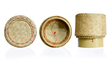Woven bamboo rice box for sticky rice in northeastern Thailand Kratib rice.