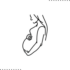 pregnant woman, childbearing  vector icon in outline