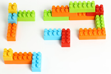 Fototapeta na wymiar toy blocks on white