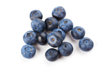 heap of blueberries isolated on white background