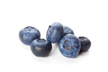 heap of blueberries isolated on white background